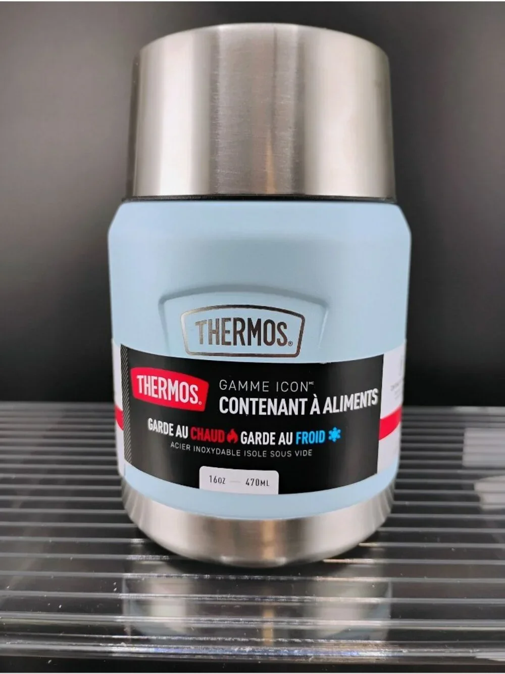 Thermos Icon Series Stainless Steel Food Jar 16oz/470ml Blue Keeps Hot/Cold